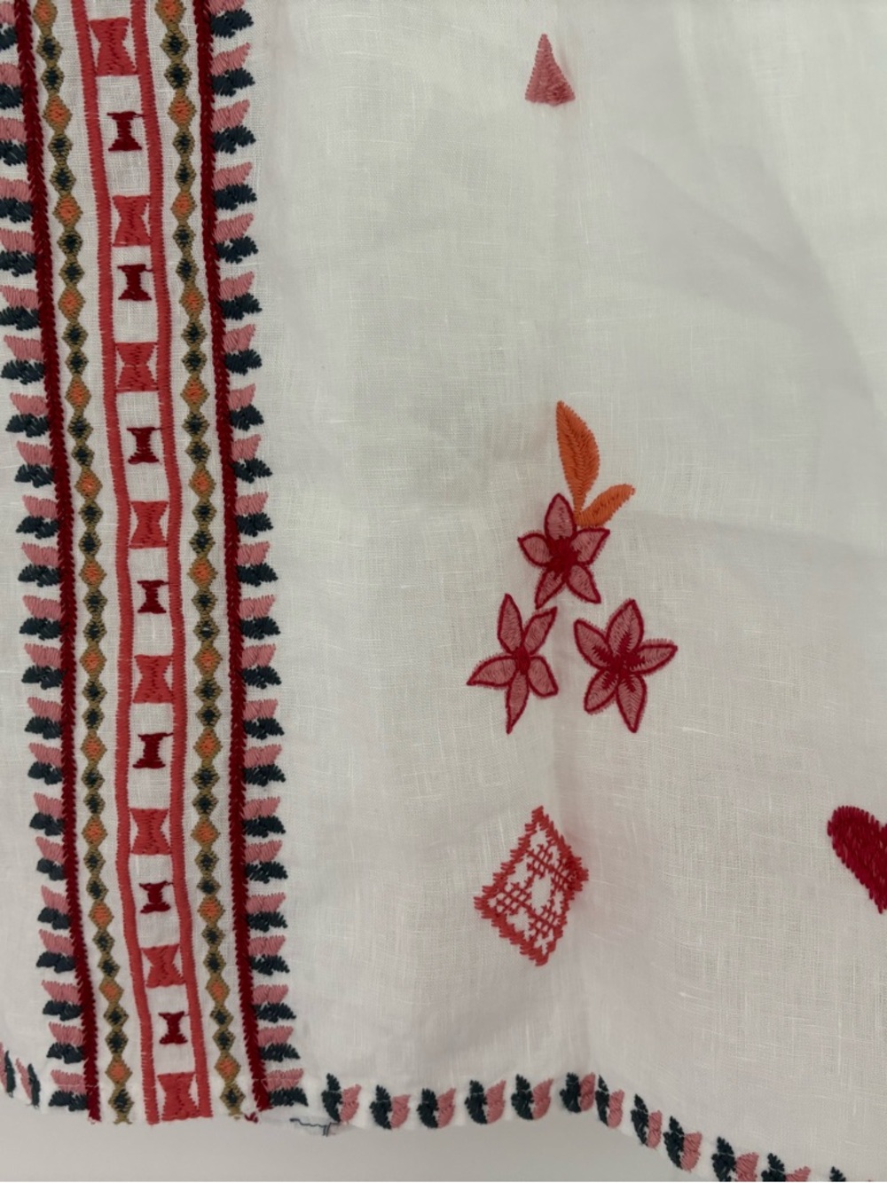 NWT Johnny Was Linen Embroidered Relaxed Yoke Tank M - Picture 9 of 12